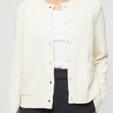 Structured Cotton Cardigan Cream