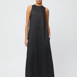 Esplanade Linen Maxi Dress Jet Black