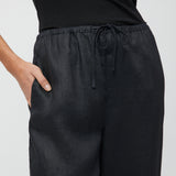 Linen Siena Trousers Jet Black