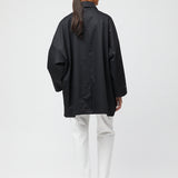 Marine Oversized Trench Coat Jet Black