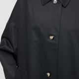 Marine Oversized Trench Coat Jet Black