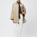Marine Oversized Trench Coat Khaki