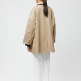 Marine Oversized Trench Coat Khaki