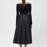 Off Shoulder Knit Top Jet Black