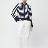 Structured Cotton Cardigan Jet Black