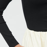 Riviera Ribbed Long Sleeve Jet Black