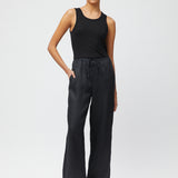 Riviera Ribbed Tank Jet Black