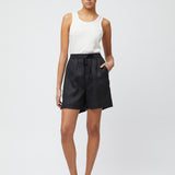 Linen Fisherman Shorts Jet Black