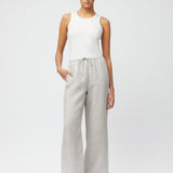 Linen Siena Trousers Natural Cream Stripe