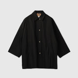 Marine Oversized Trench Coat Jet Black