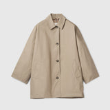 Marine Oversized Trench Coat Khaki