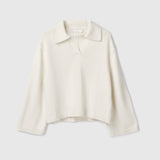 Cape Cod Cotton Polo Sweater Cream