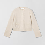 Structured Wool Cardigan Buttermilk