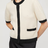 Toulouse Cardigan Tee Buttermilk Black