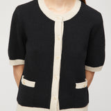 Toulouse Cardigan Tee Black Buttermilk