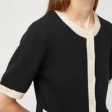 Toulouse Cardigan Tee Black Buttermilk