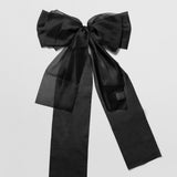 Parisian Bow Barette Jet Black