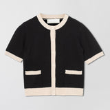 Toulouse Cardigan Tee Black Buttermilk