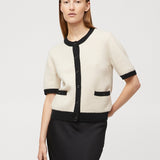 Toulouse Cardigan Tee Buttermilk Black