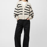 Mooring Cardigan Black Barley Stripe