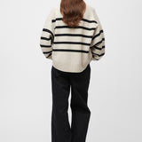 Mooring Cardigan Black Barley Stripe