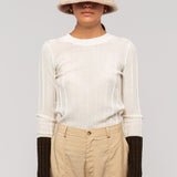 Ever Ours Ribbed Knit Top Papyrus Block