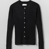 Yugen Round Neck Cardigan Anthracite Black