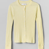 Yugen Round Neck Cardigan Yellow Pear