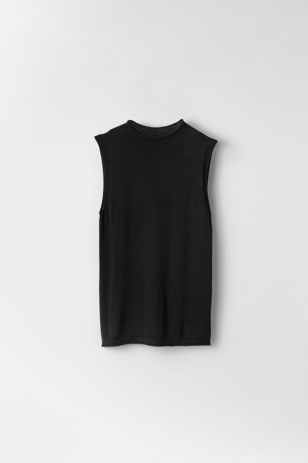 Waterfalls Sleeveless Knit Top Jet Black