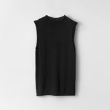 Waterfalls Sleeveless Knit Top Jet Black