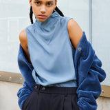 Lonely Handkerchief Top Blue Mirage