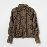 Broderie Anglaise Top Dusty Olive