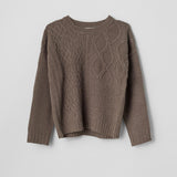 How Long Cable Knit Cocoa Brown