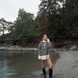 Marine Fisherman Zip Up Navy Stripe