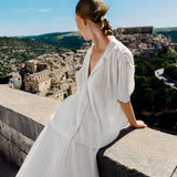 Tao Pleat Skirt Jet Stream White