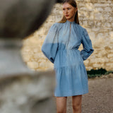 Sealed Broderie Anglaise Dress Dusty Blue