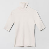 Turtleneck Knit Tee Cream