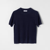 White Calico Knit Tee Navy Blazer