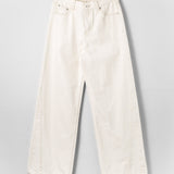 Relaxed Wide Leg Jeans Ecru