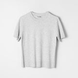 White Calico Knit Tee Light Gray Melange