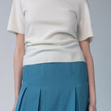 White Calico Knit Tee Papyrus