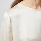 Anouk Simple Long Sleeve Silk Blouse Winter Cream