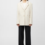 Structured Wool Blazer Cream