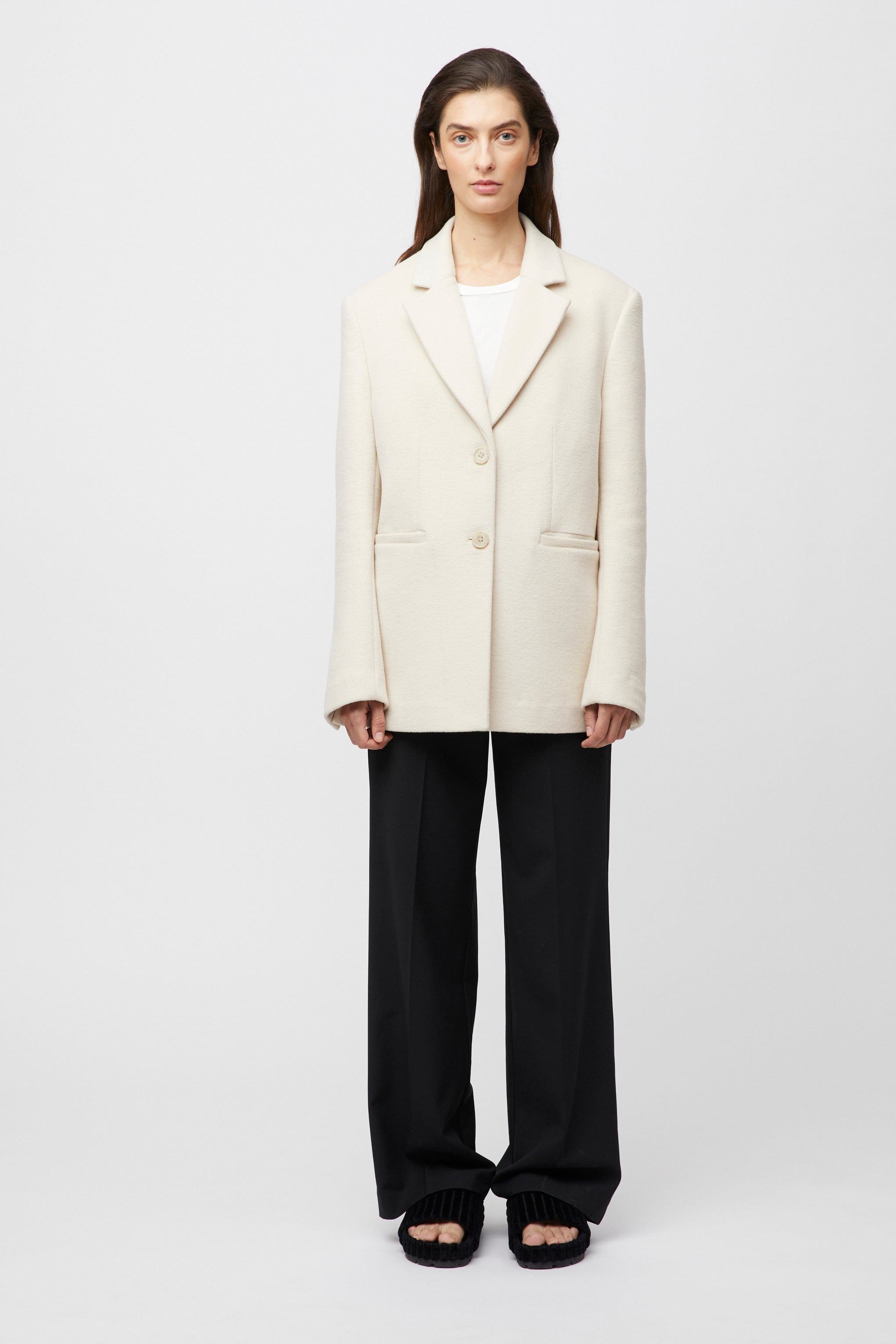 Structured Wool Blazer Cream – Fall Winter Spring Summer