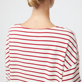 Breton Boatneck Longsleeve Cream Navy Stripe