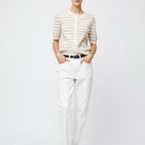 Toulouse Cardigan Tee Linen Snowflake Stripe
