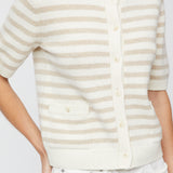 Toulouse Cardigan Tee Linen Snowflake Stripe