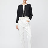 Classic Merino Cardigan Black Cream