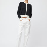 Classic Merino Cardigan Black Cream