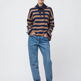 Toulon Sweater Praline Navy Stripe